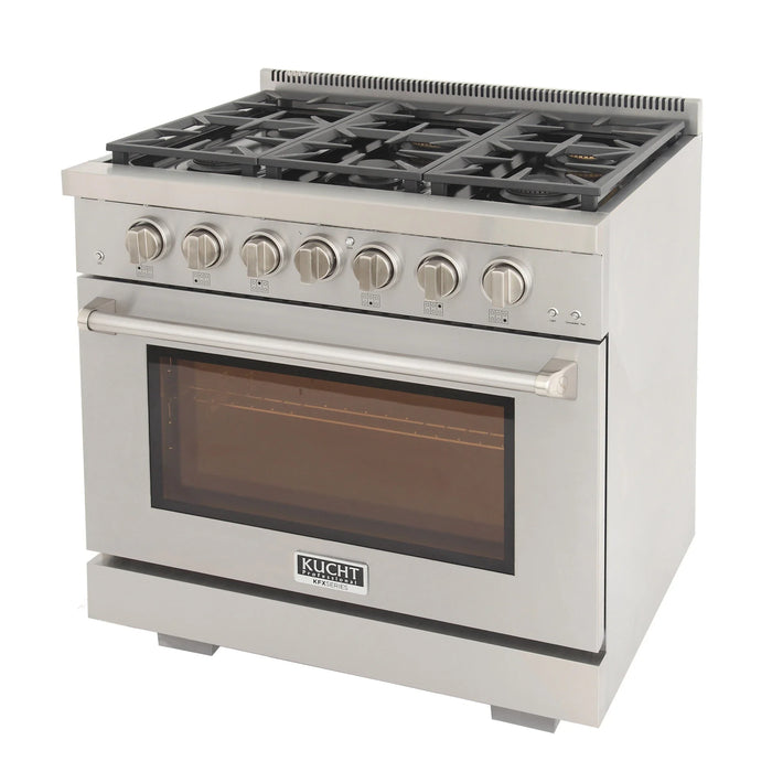 Kucht Professional 36-Inch 5.2 cu. ft. Gas Range in Stainless Steel with True Simmer Burners (KFX3600X-S)