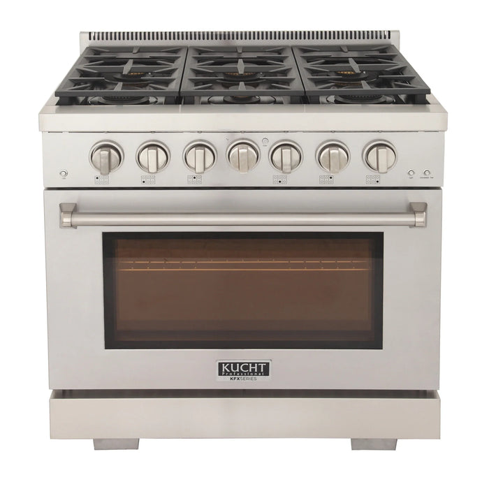 Kucht Professional 36-Inch 5.2 cu. ft. Gas Range in Stainless Steel with True Simmer Burners (KFX3600X-S)