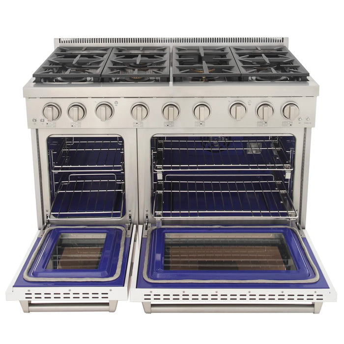 Kucht Professional 48-Inch 6.7 cu. ft. Gas Range in White with True Simmer Burners (KFX4800X-W)