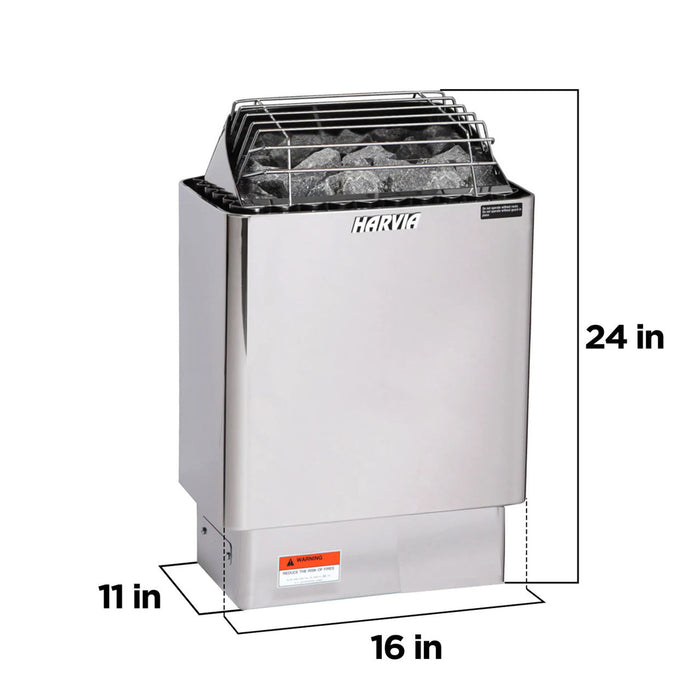 Harvia KIP30B 3 kW Electric Sauna Heater w/ Built-in Controls