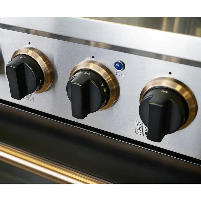 Kucht Signature 48-Inch 6.7 cu ft. Gas Range with Black Door and Gold Accents (KNG481-K-GOLD)