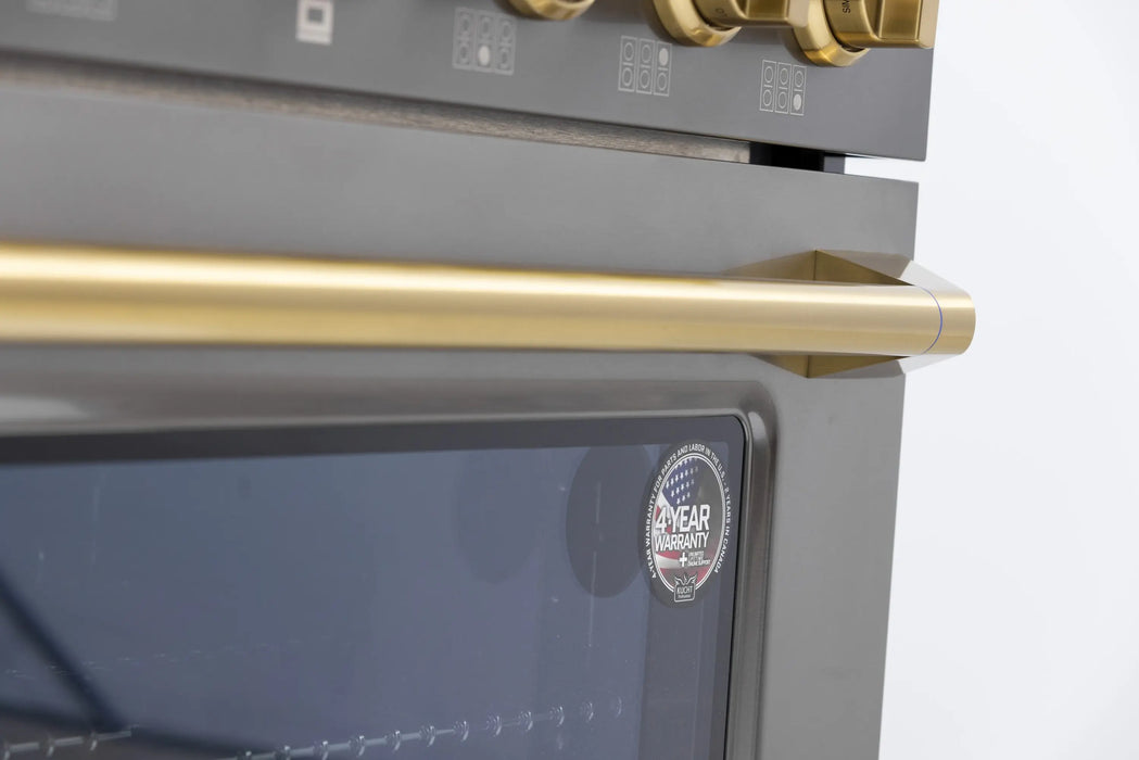 Kucht Horus 36-Inch Dual Fuel Range with 5.2 cu. ft. Electric Oven and 6 Gas Burners in Stainless Steel with Digital Thermostat (KXD36)