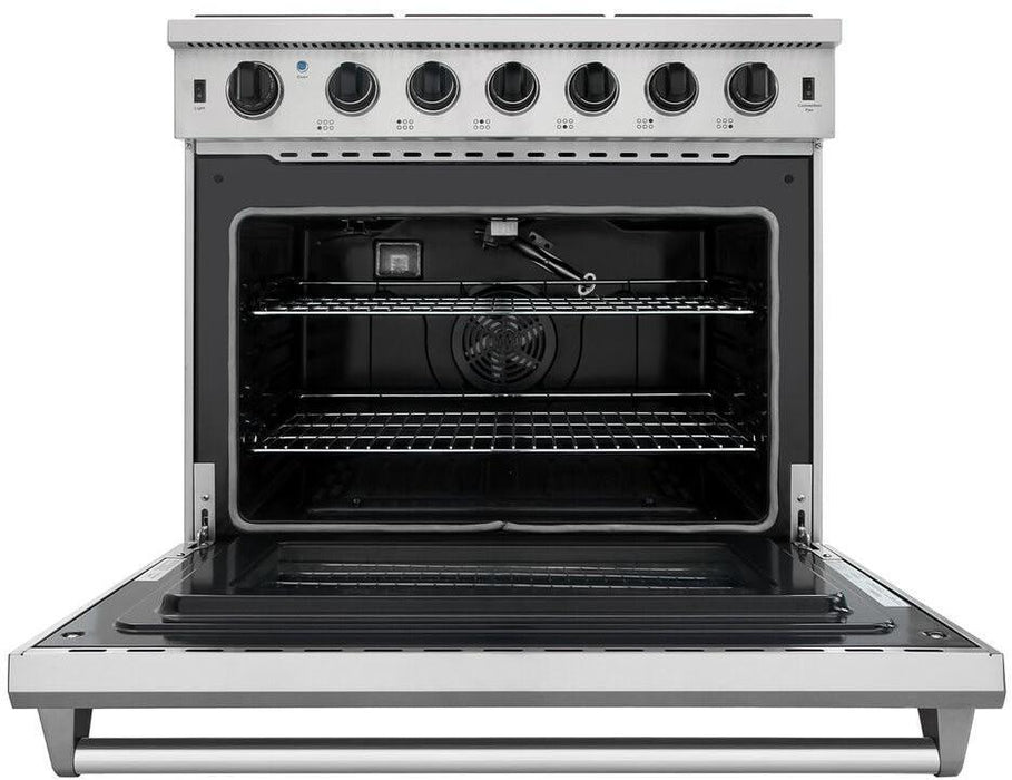 Thor Kitchen 36 in. 6.0 Cu. Ft Professional Natural Gas Range in Stainless Steel, LRG3601U