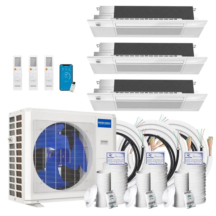 MRCOOL DIY 4th Gen 3-Zone 36,000 BTU 22 SEER (9K + 9K + 9K) Ductless Mini Split AC and Heat Pump with Ceiling Cassettes