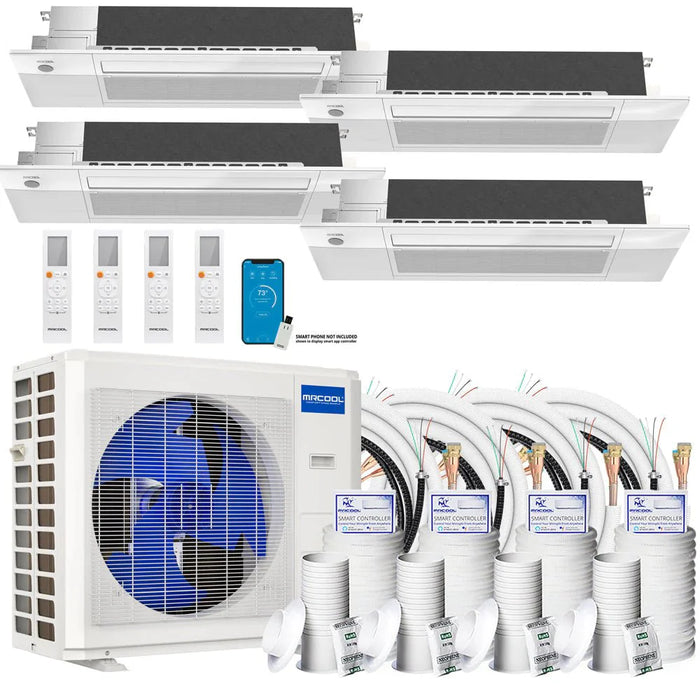 MRCOOL DIY 4th Gen 4-Zone 36,000 BTU 22 SEER (9K + 9K + 9K + 18K) Ductless Mini Split AC and Heat Pump with Ceiling Cassettes