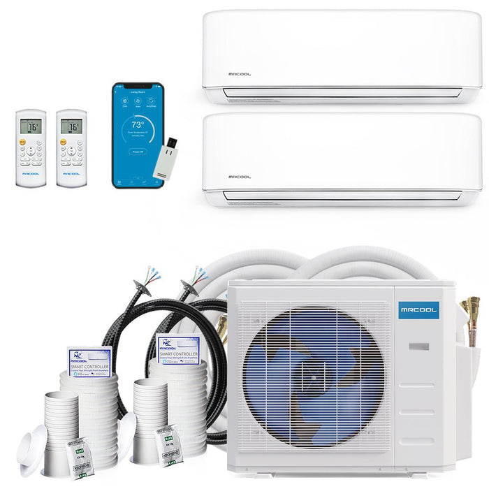 MRCOOL DIY 4th Gen Multi-Zone 2-Zone 18,000 BTU 21 SEER (9K + 12K) Ductless Mini-Split Air Conditioner and Heat Pump