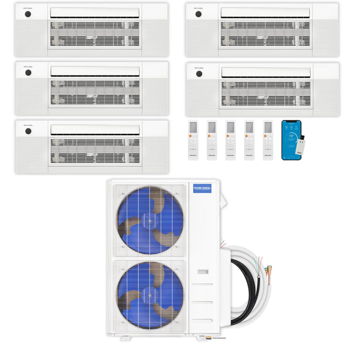 MRCOOL DIY 5th Gen Mini Split - 5-Zone 55,000 BTU Ductless Air Conditioner and Heat Pump Condenser with 18K + 18K + 12K + 12K + 9K Ceiling Cassette Air Handlers