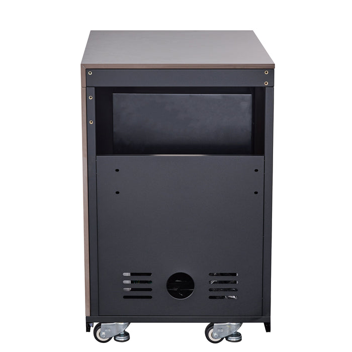FORNO Rimini Outdoor Kitchen - 30" BBQ 62,600 BTU, 3 Burners with Sear & Rotisserie, 2.4 cu.ft. Beverage Center, Stainless Steel Sink, Black Cabinets & Gray Sintered Stone Countertops
