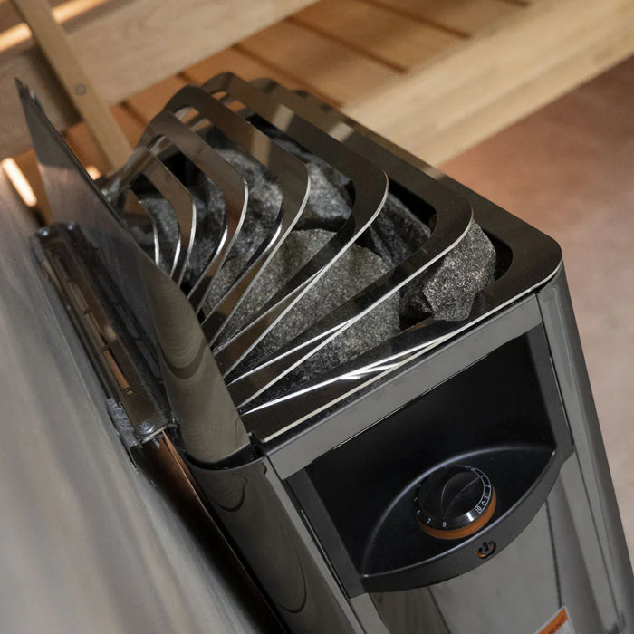 Harvia The Wall Series, 6kW, Black Stainless Steel Sauna Heater, 240V 1PH HSW6U1B