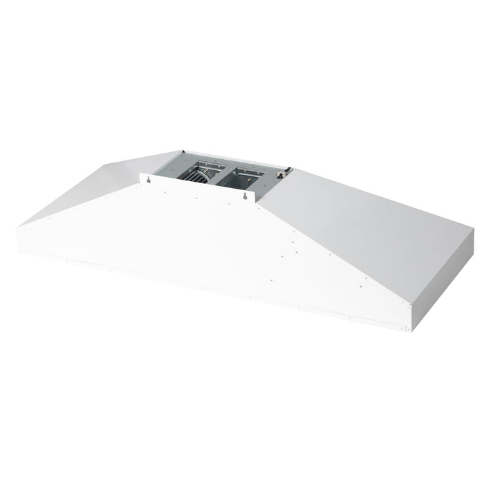 FORNO Aria 60" 1200 CFM Convertible Wall Mount Range Hood with White Hood and Antique Brass Accents, FRHWM5095-60WHT