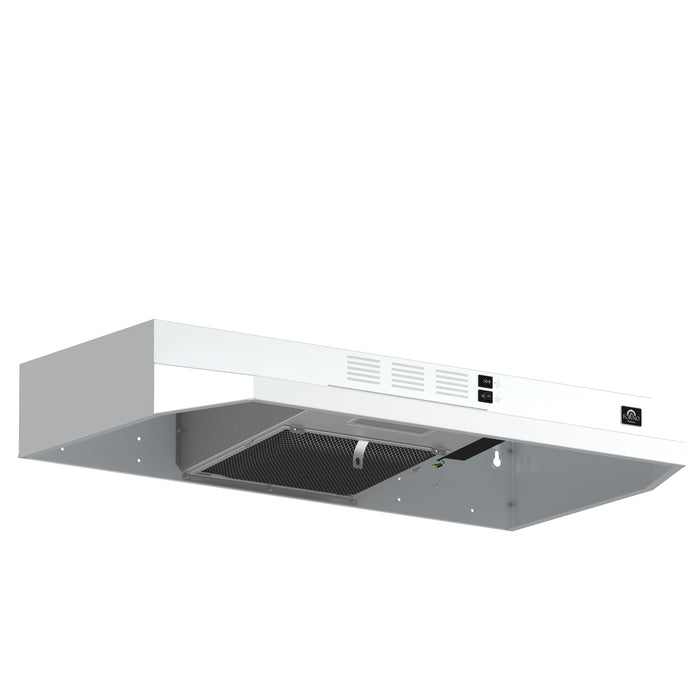 FORNO Cappa 30" 200 CFM Compact Under Cabinet Convertible Range Hood in White, FRHUC5200-30WHT