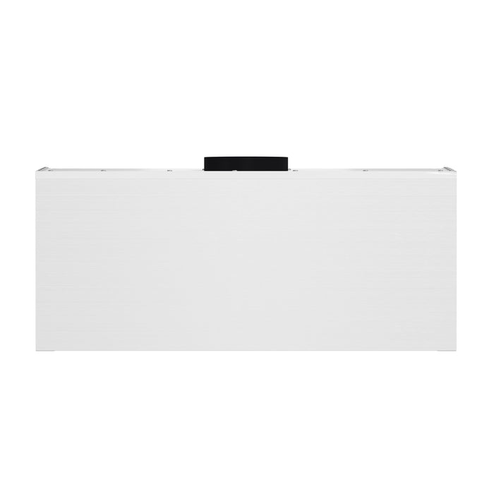 FORNO Espresso Bari 30" 400 CFM Under Cabinet Range Hood in White with Antique Brass Handles, FRHUC5255-30WHT