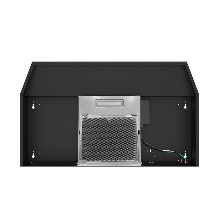 FORNO Cappa 30" 200 CFM Compact Under Cabinet Convertible Range Hood in Black, FRHUC5200-30BLK
