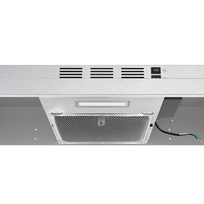 FORNO Cappa 30" 200 CFM Compact Under Cabinet Convertible Range Hood in Stainless Steel, FRHUC5200-30