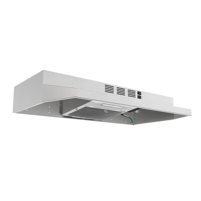 FORNO Cappa 30" 200 CFM Compact Under Cabinet Convertible Range Hood in Stainless Steel, FRHUC5200-30