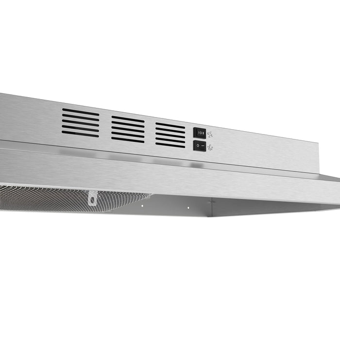FORNO Cappa 30" 200 CFM Compact Under Cabinet Convertible Range Hood in Stainless Steel, FRHUC5200-30