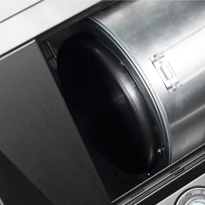 FORNO Aria 36" 1200 CFM Convertible Wall Mount Range Hood with Black Hood and Antique Brass Accents, FRHWM5095-36BLK
