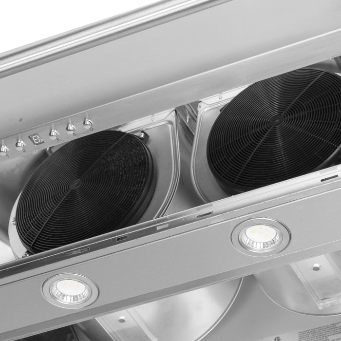 FORNO Aria 48" 1200 CFM Convertible Wall Mount Range Hood in Stainless Steel, FRHWM5095-48