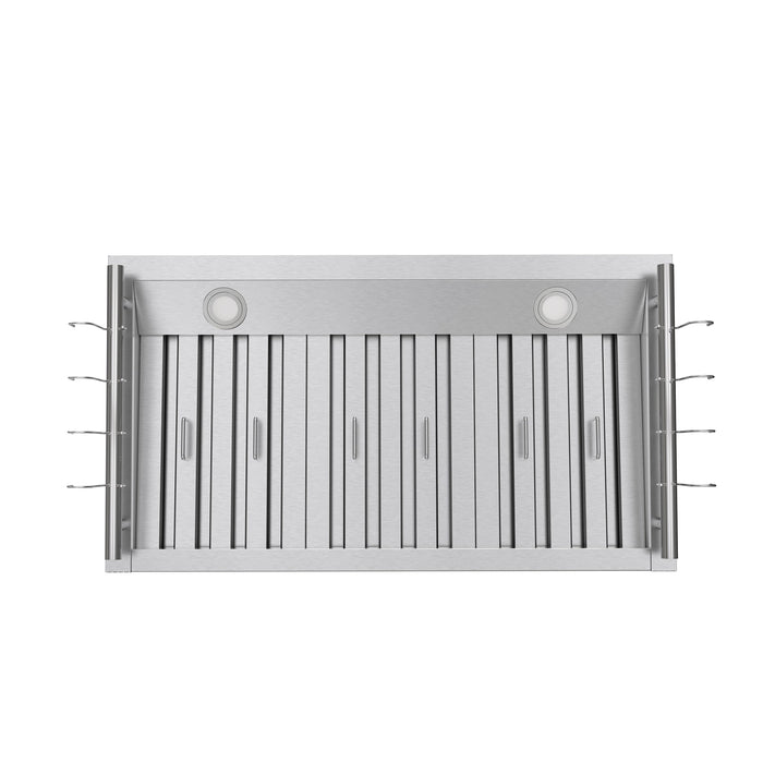 FORNO Venezia 36" 370 CFM Wall Mount Ducted Range Hood with Touch Controls and LED Lights in Stainless Steel, FRHWM5503-36