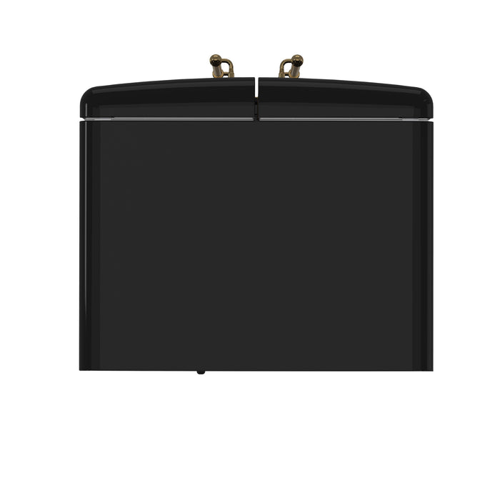 FORNO Espresso Luigi 33" 18 cu. ft. French Door Refrigerator in Black with Antique Brass Handles, FFFFD1791-33BLK