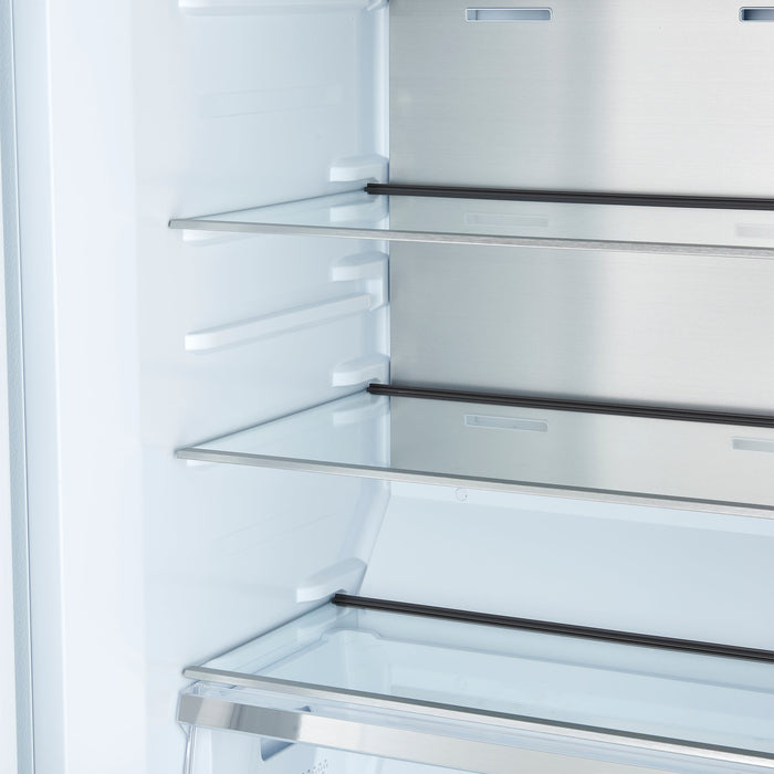 FORNO Maderno 60" 27.2 cu.ft. Convertible Refrigerator and Freezer with Modern Trim Kit in White with Antique Brass Handles, FFFFD1722-60MG-WHT