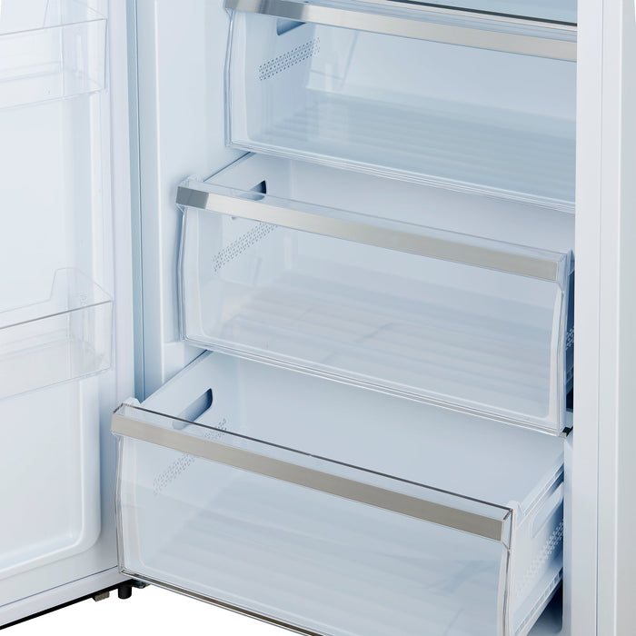 FORNO Maderno 32" 13.6 cu.ft. Left Swing Convertible Refrigerator and Freezer with Modern Trim Kit in White with Antique Brass Handles, FFFFD1722-32LMG-WHT