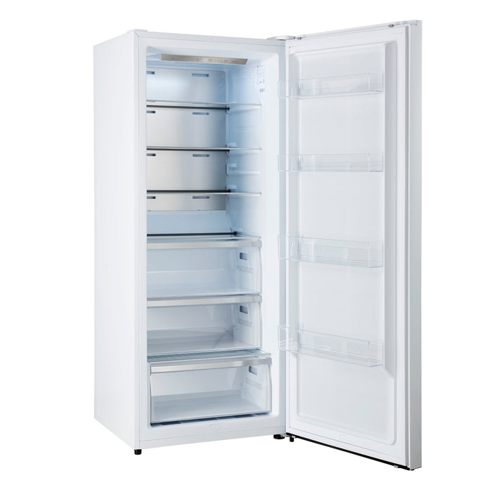 FORNO Maderno 60" 27.2 cu.ft. Convertible Refrigerator and Freezer with Modern Trim Kit in White with Antique Brass Handles, FFFFD1722-60MG-WHT