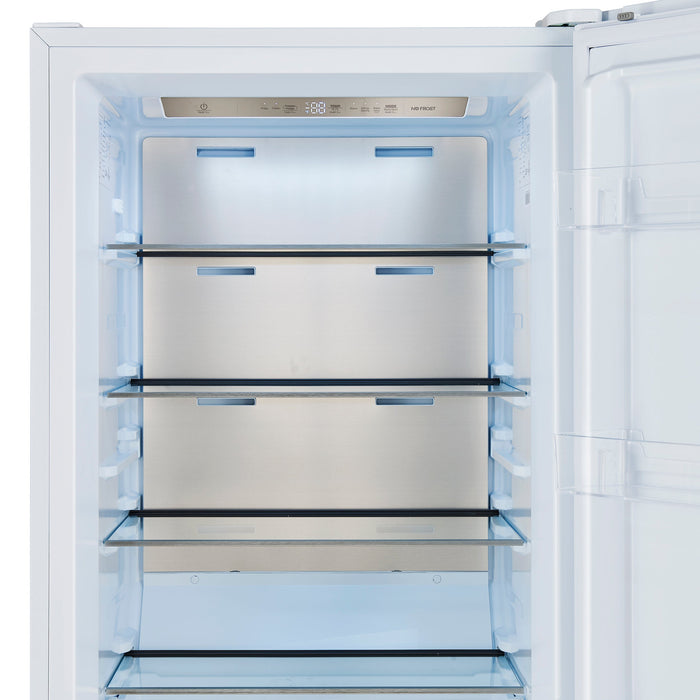 FORNO Maderno 60" 27.2 cu.ft. Convertible Refrigerator and Freezer with Grill Trim Kit in White with Antique Brass Handles, FFFFD1722-60SG-WHT