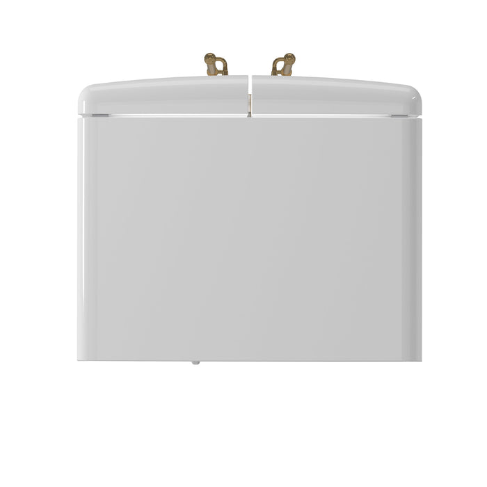 FORNO Espresso Luigi 33" 18 cu. ft. French Door Refrigerator in White with Antique Brass Handles, FFFFD1791-33WHT