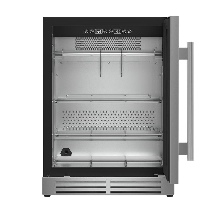 FORNO Asciutto 24" 4.41 cu.ft  Dry Aging Cabinet with LED Lighting and Adjustable Shelves in Stainless Steel, FFSDA6840-24