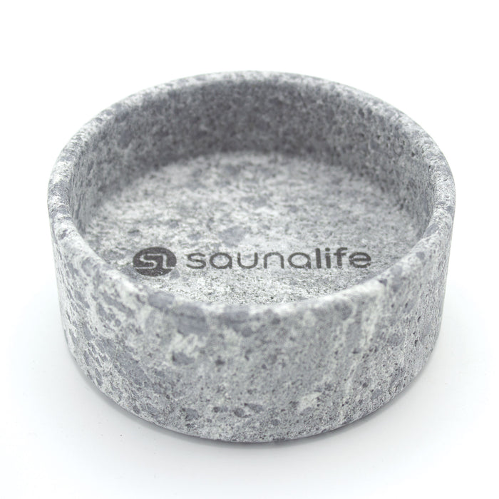SaunaLife Coaster and Aroma Tray — Drink Holder and Scent Reservoir, Carved Soapstone