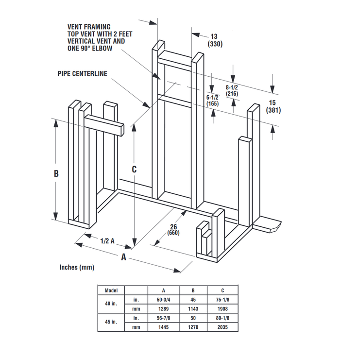 Superior 45 Inch Direct Vent Traditional Gas Fireplace DRT6345