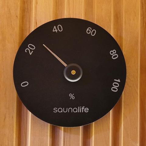 SaunaLife Wooden 1-Gallon Sauna Bucket, Wood Ladle, Thermometer, Hygrometer | Sauna Accessory Package