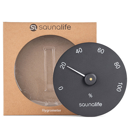 SaunaLife Designer Hygrometer in Black