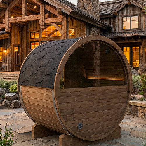 SaunaLife Model E6W Barrel Sauna