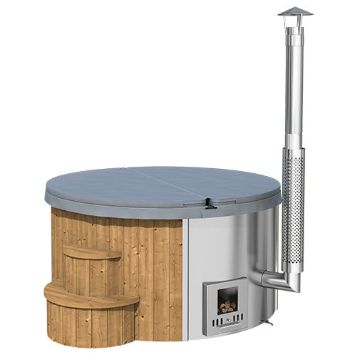 SaunaLife Soak Series Model S4N Natural Wood-Burning Hot Tub