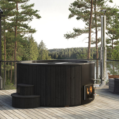 SaunaLife S6B Hot Tub Wood-Fired, Black