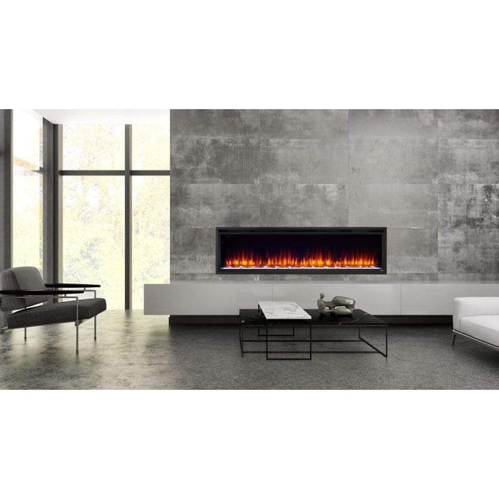 SimpliFire Allusion Platinum 72" Linear Electric Recessed Fireplace
