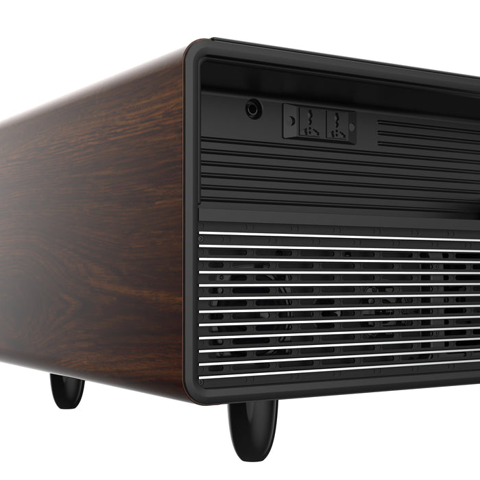 FORNO Evoluto  51" Smart Coffee Table – Dual Fridge Drawers, Bluetooth Audio, Wireless Charging, RGB Light in Black with Wood Accents, FCTFR7006-51WD