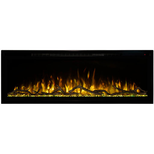 Spectrum Slimline Gold fireplace, sleek modern design.