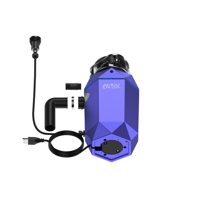 FORNO ACQUA BrightDiamond Amethyst 3/4 HP Ultra-Quiet Garbage Disposal with Motion Sensor Light & Pre-Wired Air Switch
