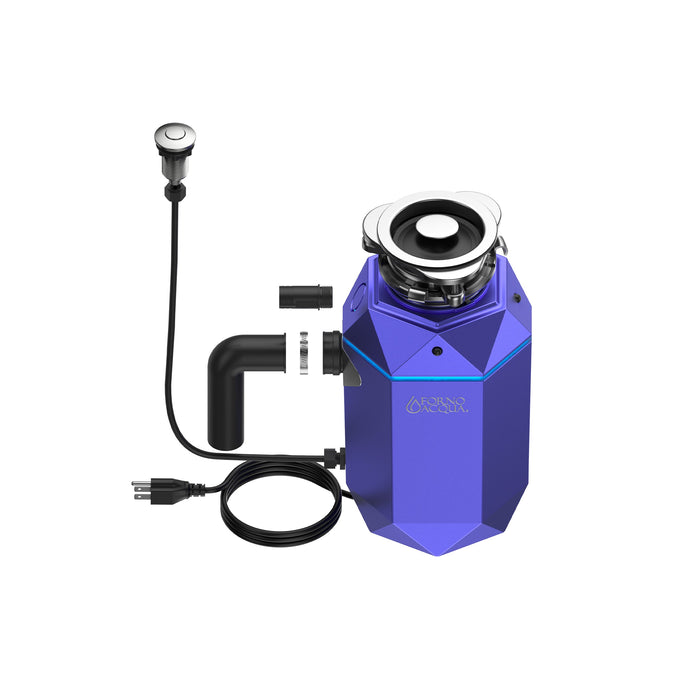 FORNO ACQUA BrightDiamond Amethyst 3/4 HP Ultra-Quiet Garbage Disposal with Motion Sensor Light & Pre-Wired Air Switch