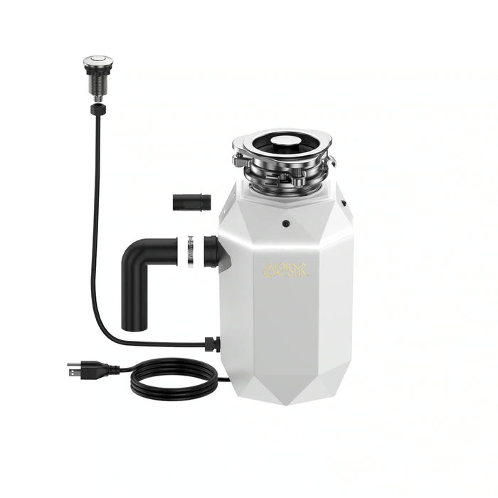 Forno Acqua BrightDiamond Moonstone 3/4HP Super Quiet Garbage Disposal Corded with Motion Sensor Cabinet Light & Pre-Wired Air Switch (WDD075TA2MS)
