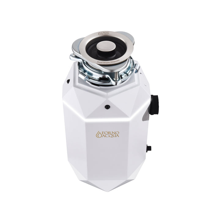 FORNO ACQUA BrightDiamond Moonstone 3/4 HP Ultra-Quiet Garbage Disposal with Motion Sensor Light & Pre-Wired Air Switch