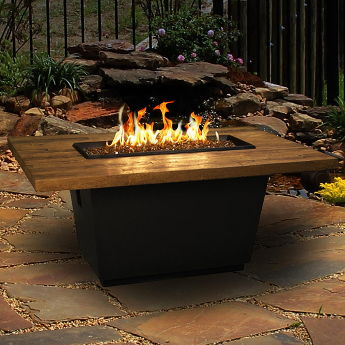 American Fyre Designs Reclaimed Wood Cosmopolitan Rectangle Fire Table