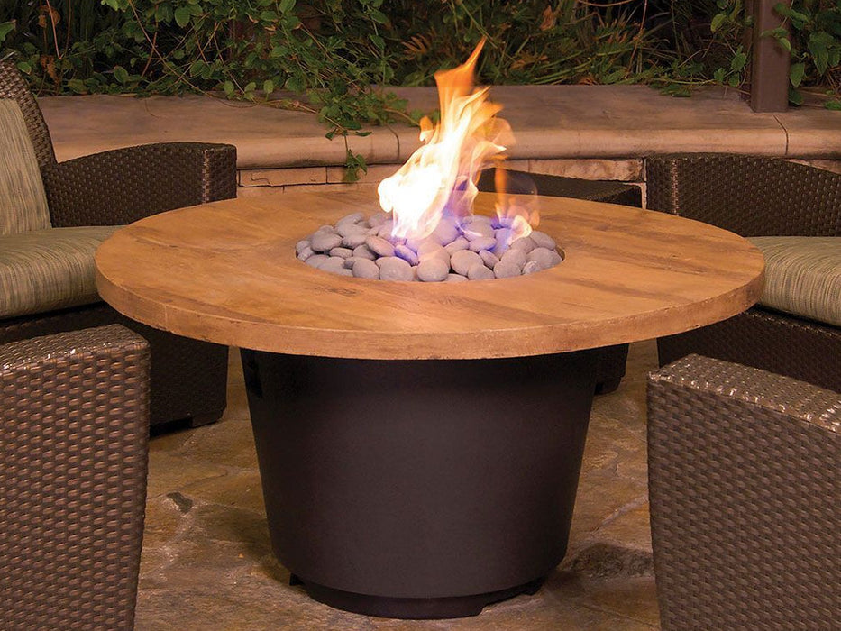 American Fyre Designs Reclaimed Wood Cosmopolitan Round Fire Table