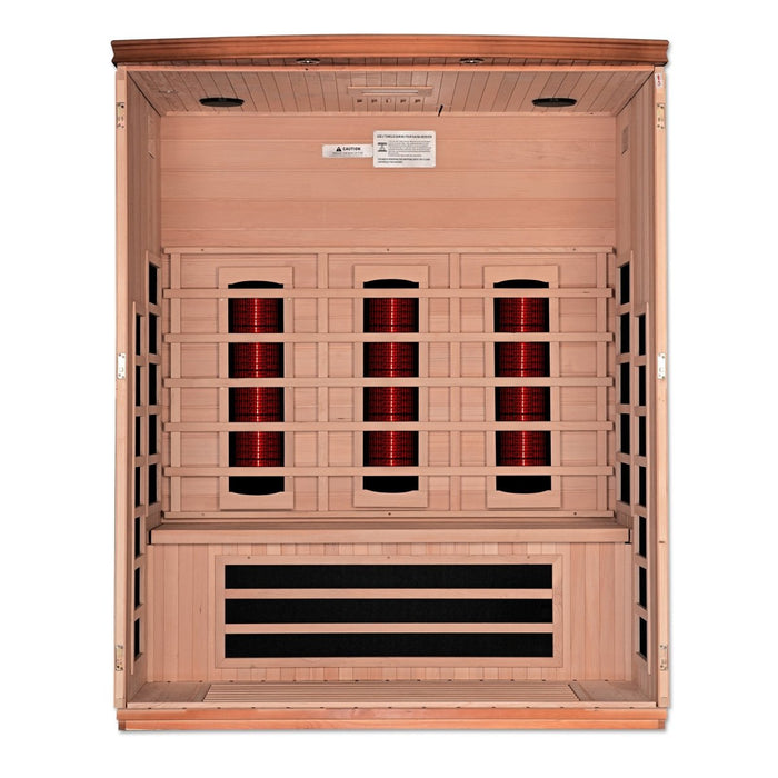 Dynamic Lugano 3 Person Full Spectrum  Near Zero EMF FAR Infrared Dry Sauna DYN-6336-03 FS
