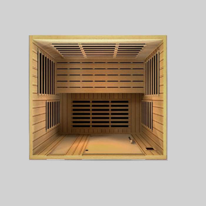 Dynamic Lugano Elite 3 Person Ultra Low EMF FAR Infrared Dry Sauna in Canadian Hemlock DYN-6336-02 Elite
