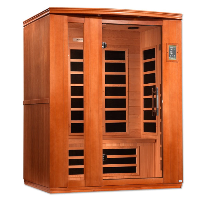 Dynamic Lugano Elite 3 Person Ultra Low EMF FAR Infrared Dry Sauna in Canadian Hemlock DYN-6336-02 Elite