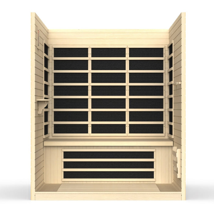 Dynamic Vila 3 Person Ultra Low EMF FAR Infrared Dry Sauna DYN-6315-02 Elite